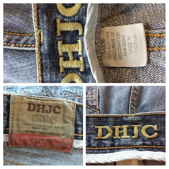 DHJC 1865 original five pocket denim heavy-duty mildly distressed bootcut Jeans - Picture 16 of 16